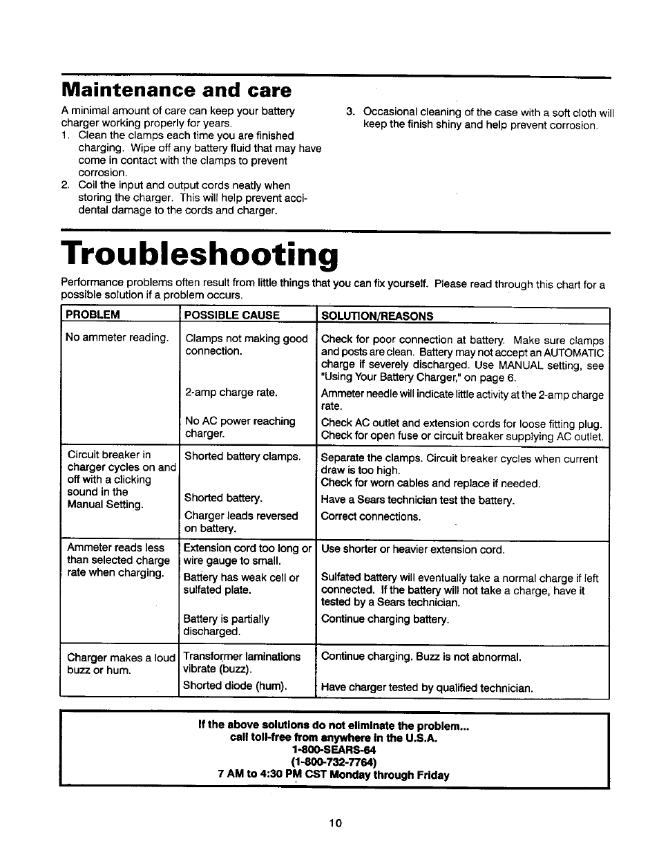 Battery Charger Troubleshooting Chart