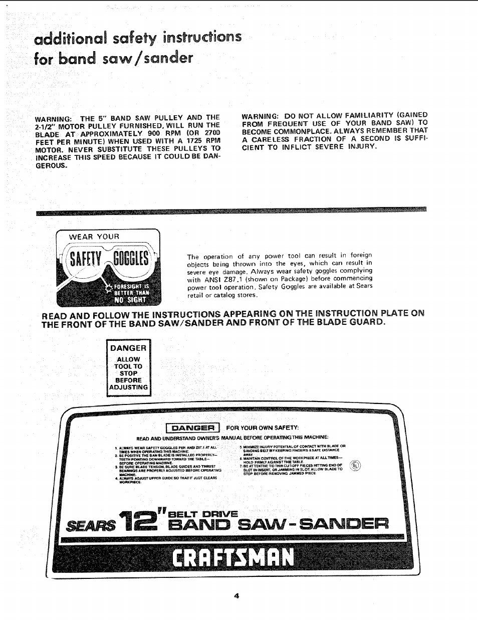 Sears 113.243311 User Manual | Page 4 / 32 | Also for: 113.2433