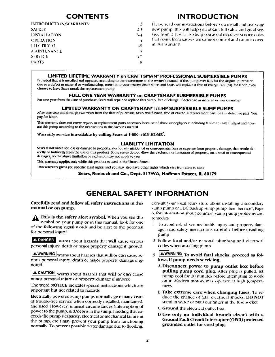 Sears 390.304692 User Manual | Page 2 / 10