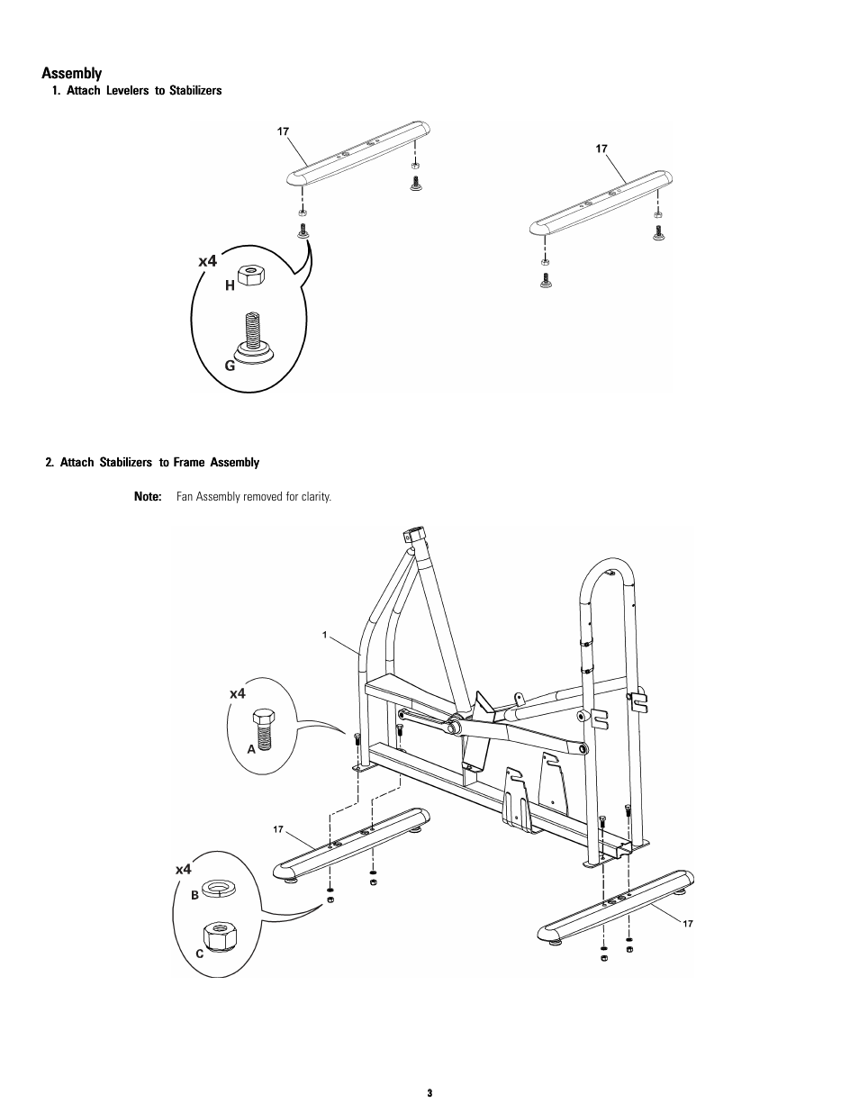Assembly | Schwinn Airdyne AD4 User Manual | Page 3 / 8