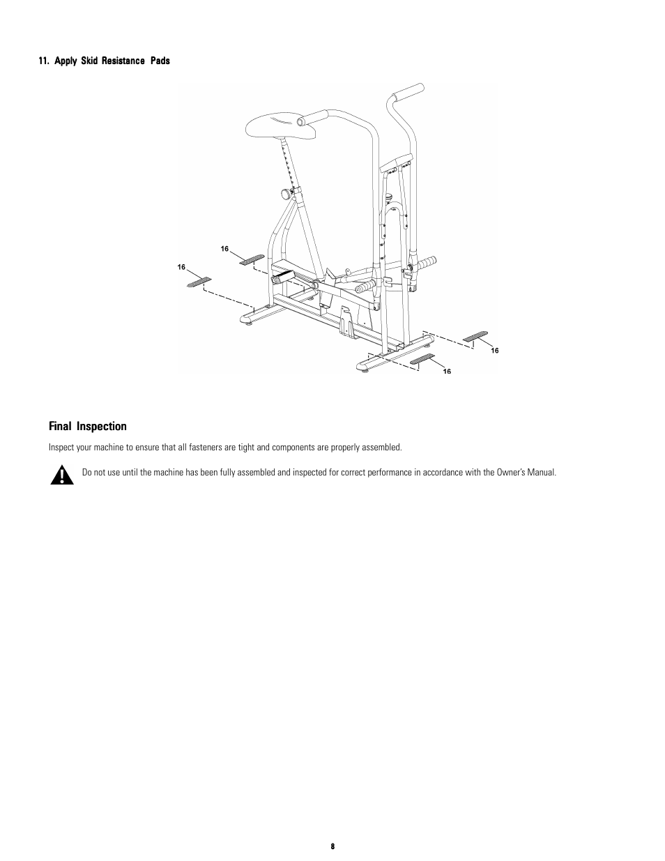 Schwinn Airdyne AD4 User Manual | Page 8 / 8