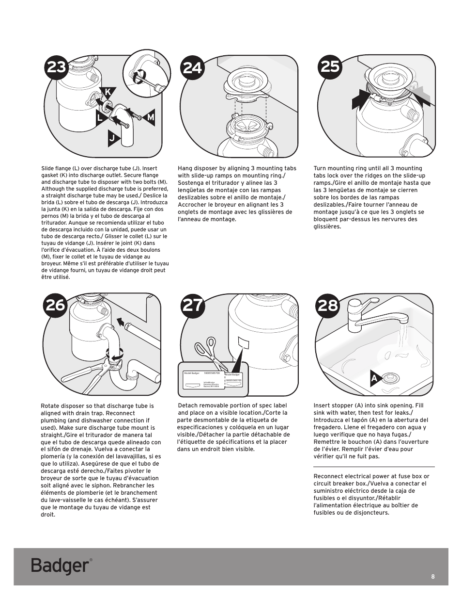 Insinkerator Badger 5 Installation Manual
