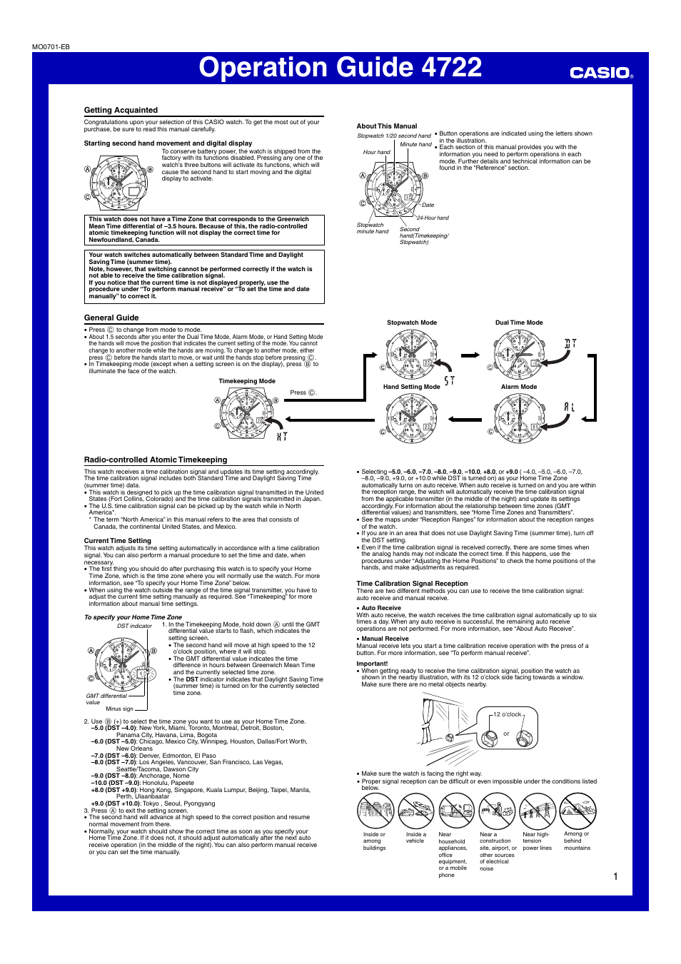 Casio Operation Guide 4722 User Manual | 4 pages