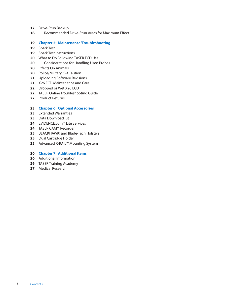 Taser X26 User Manual | Page 3 / 28