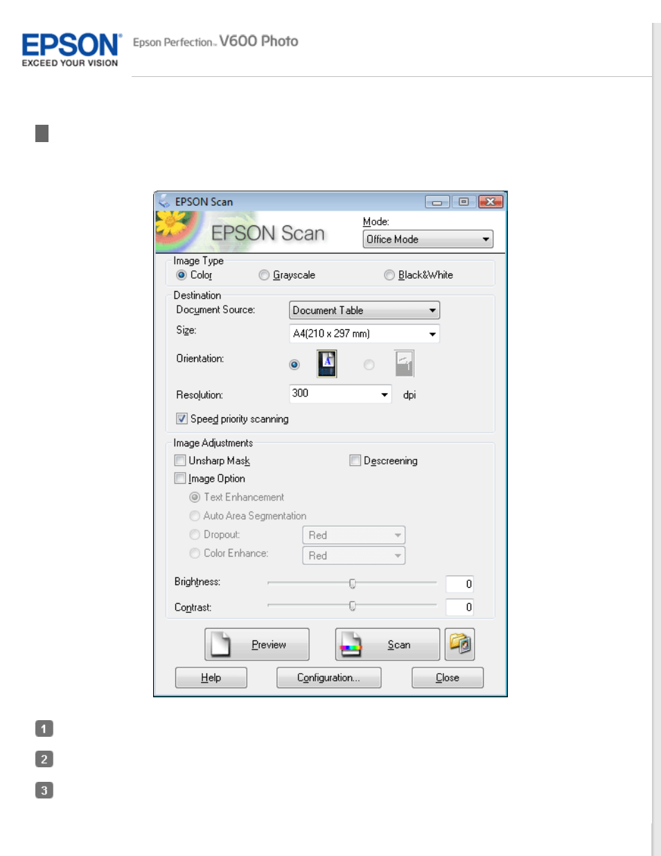 Scanning in office mode, For instructions on making settings in office