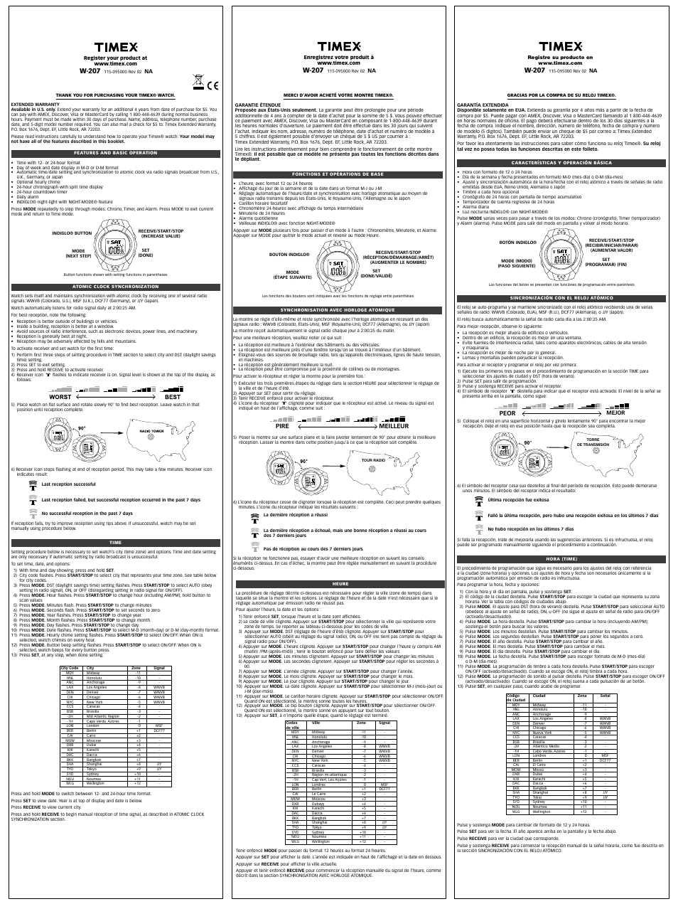 timex 1440 sports watch instructions