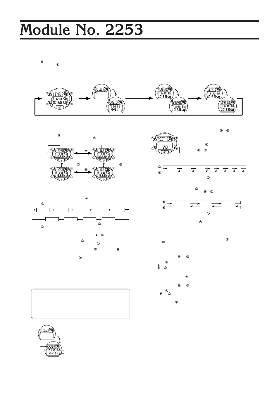 G-Shock G-2200-1V User Manual | 2 pages | Also for: 2253, G-2200-9V