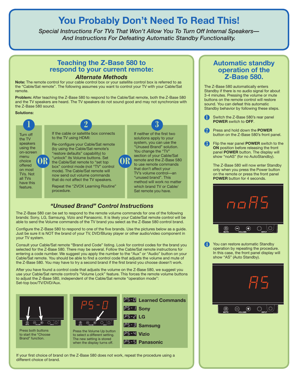 You probably don’t need to read this, Automatic standby operation of