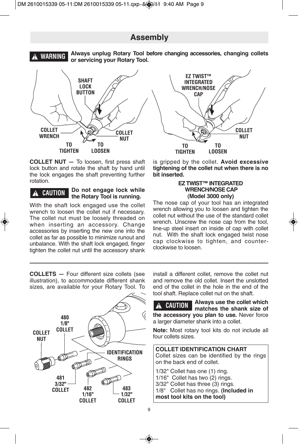 Collet Identification Chart