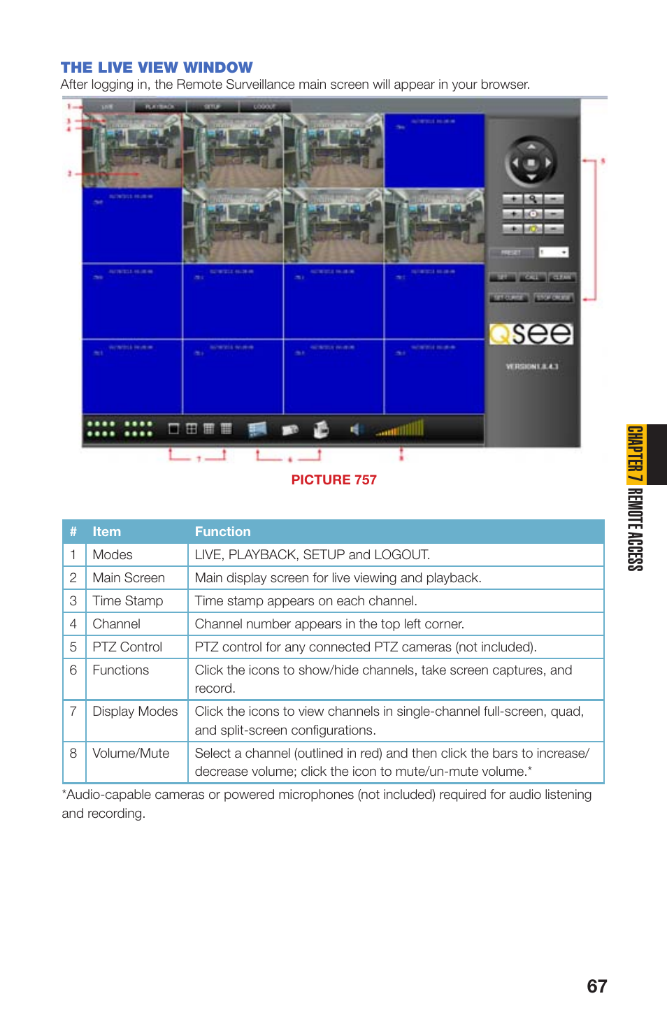 The live view window, Chapter 7 remote access | Q-See QS408 User Manual