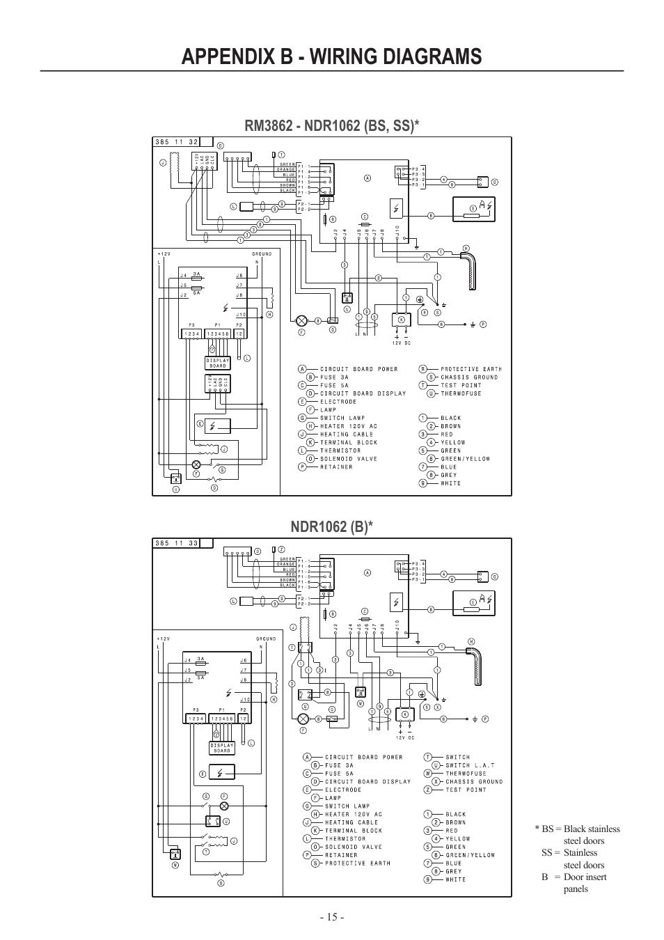 Appendix b - wiring diagrams, Ndr1062 (b) | Dometic RM2852 User Manual