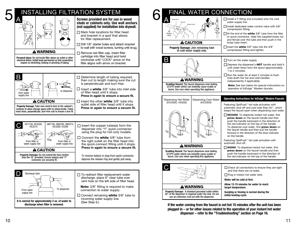 Final water connection, Installing filtration system | InSinkErator SST