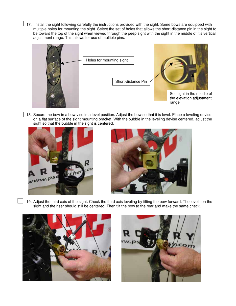 PSE Archery Compound Bow Setup Procedures User Manual Page 5 / 8