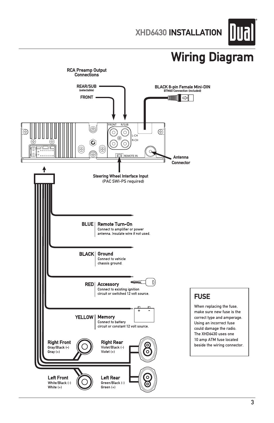 Wiring Diagram  Xhd6430 Installation  Fuse