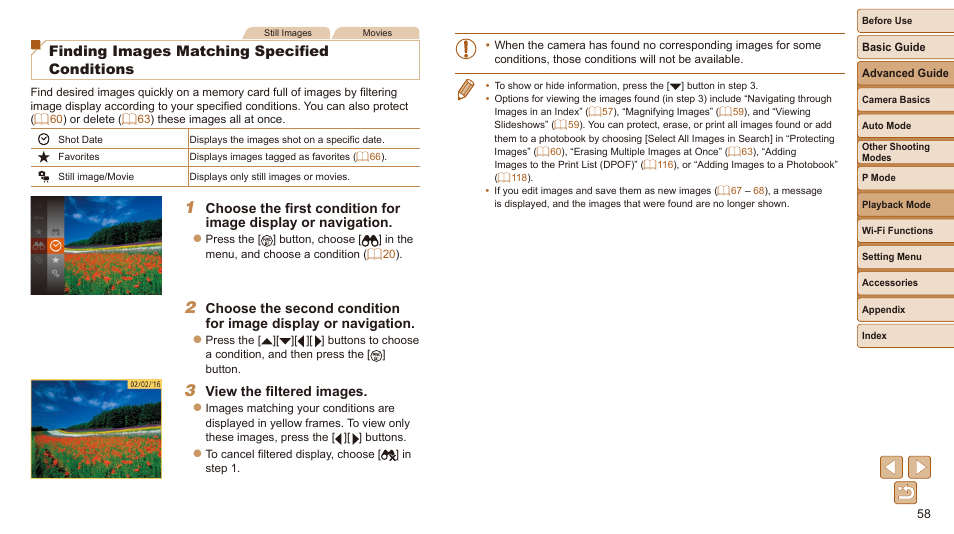 Finding images matching specified conditions, View the filtered images