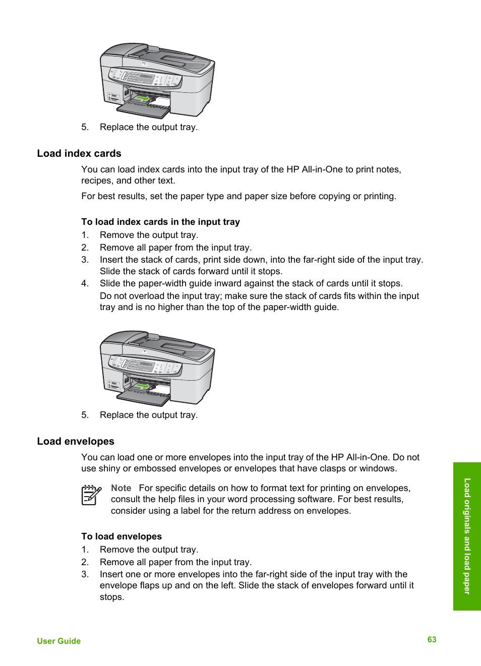 load index cards load envelopes hp 6300 user manual how to print note cards