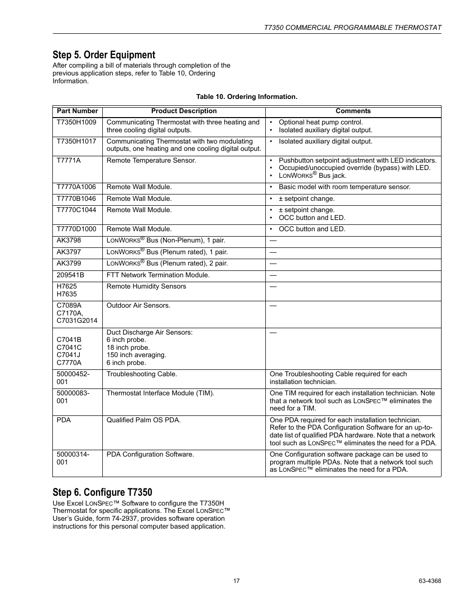 Step 5. order equipment, Step 6. configure t7350 | Honeywell COMMERCIAL