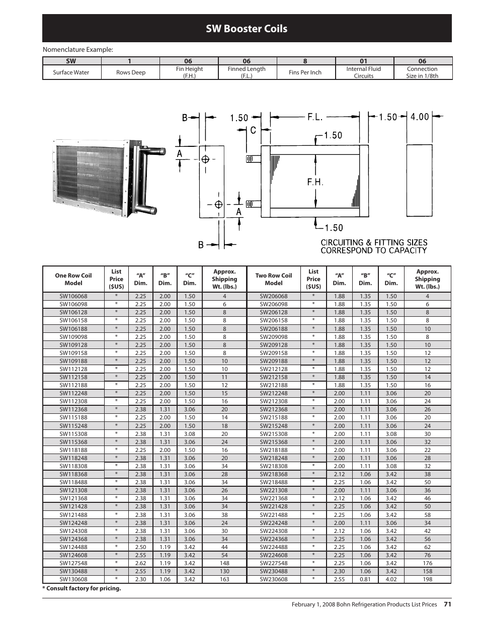 Sw booster coils | Heatcraft Refrigeration Products BN-PL0208 User