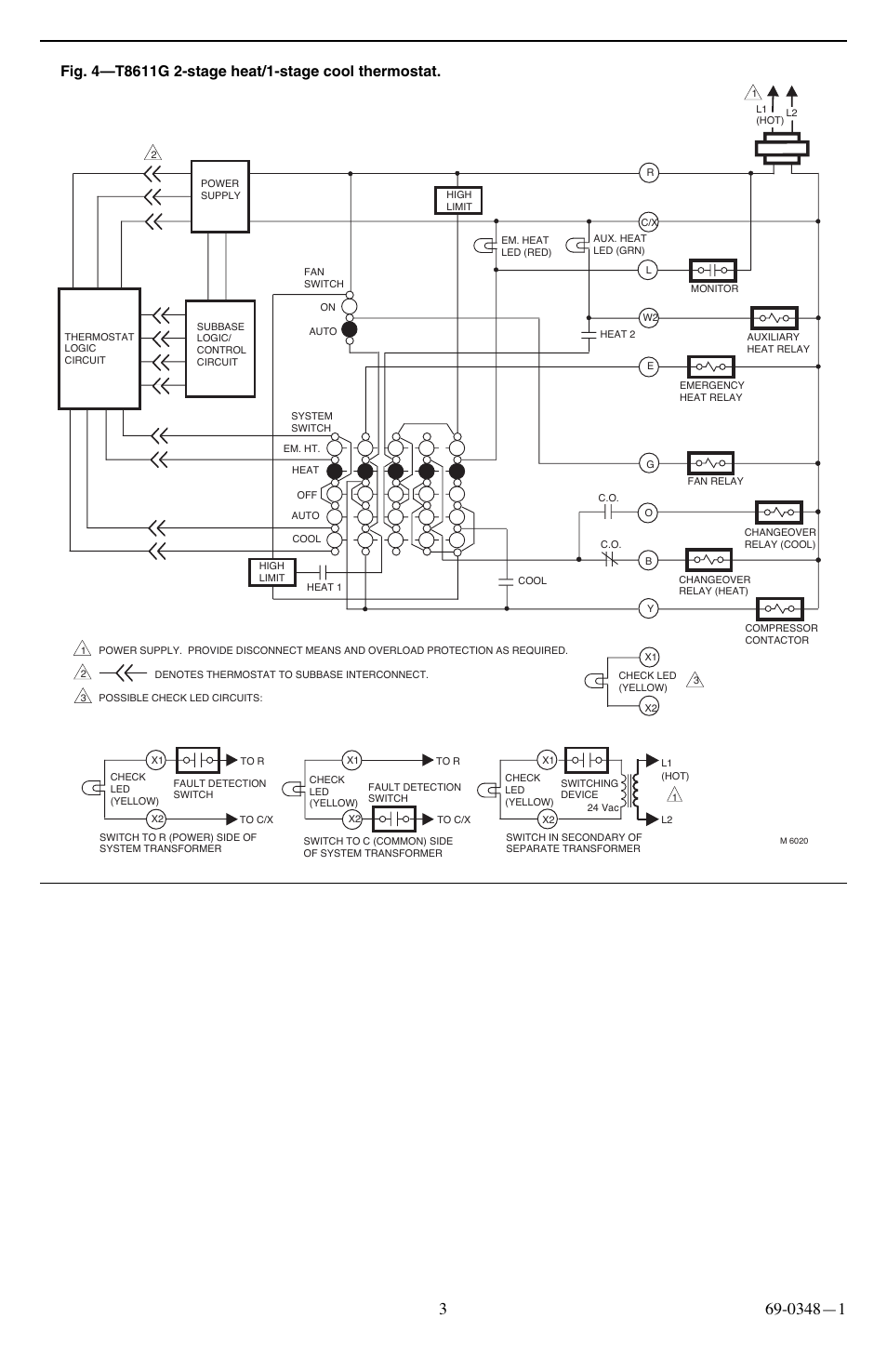 Honeywell CHRONOTHERM III T8611G User Manual | Page 3 / 8 | Also for