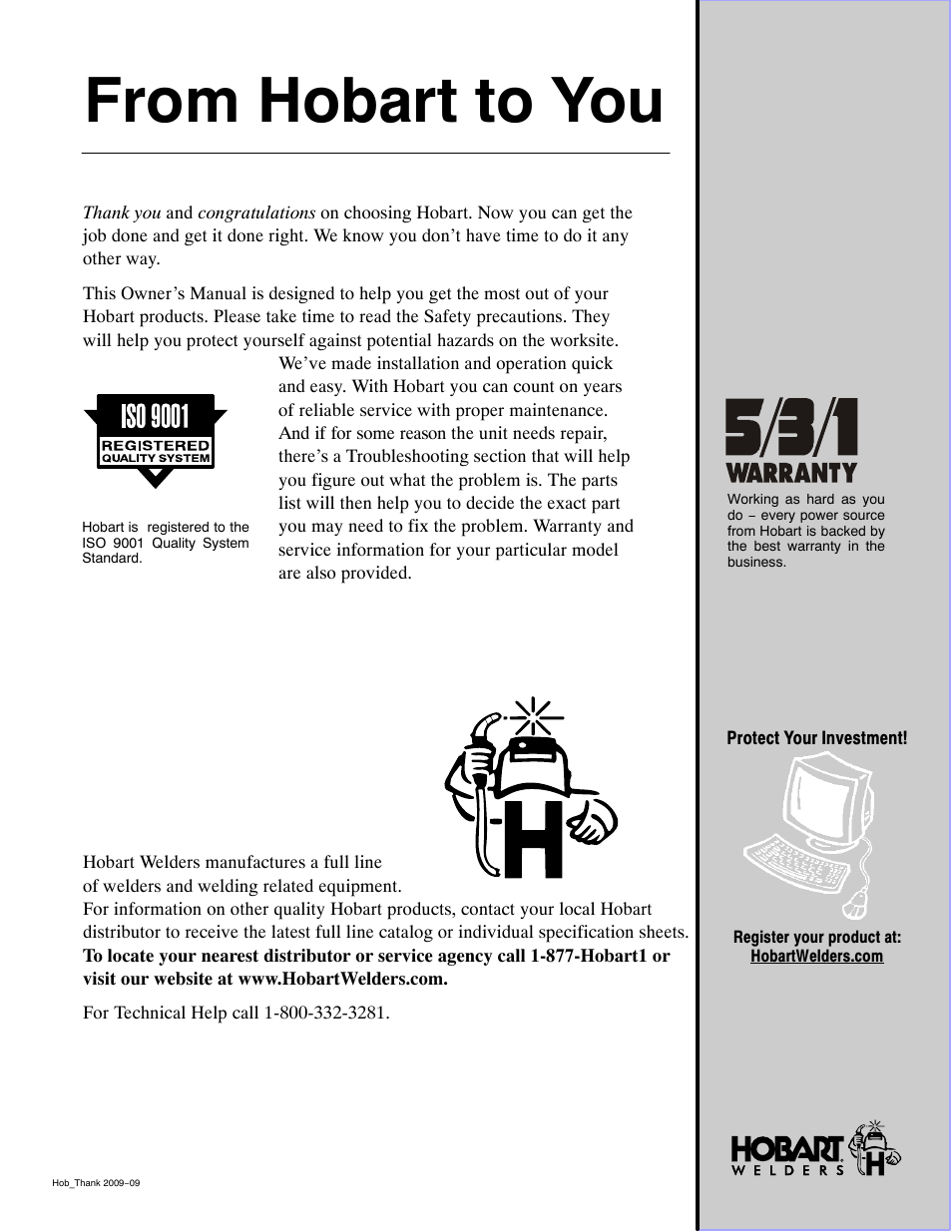Hobart Welding Products HANDLER 125 User Manual | Page 2 / 48