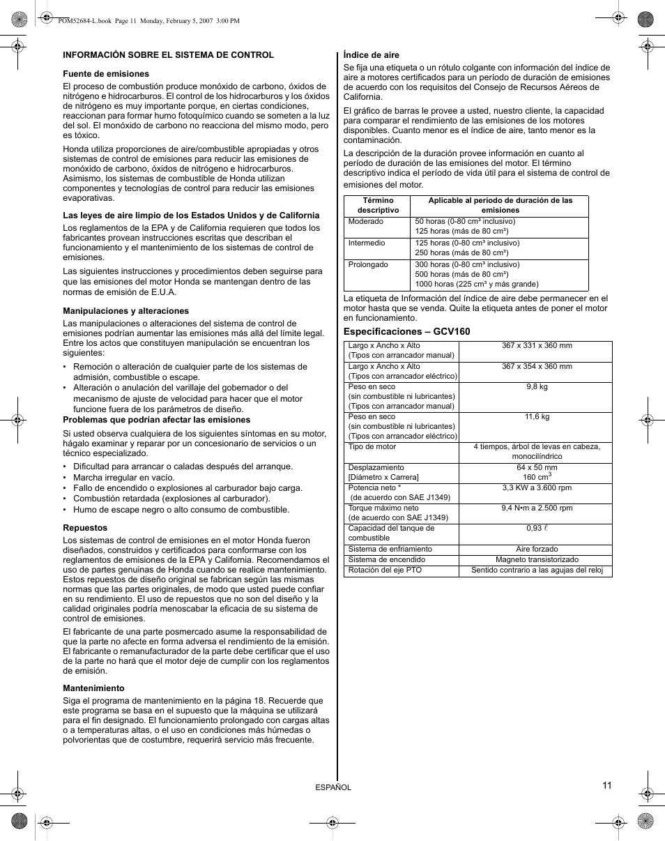 HONDA GCV190 User Manual | Page 43 / 48