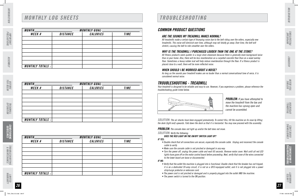 Monthly log sheets, Troubleshooting, Common product questions | Horizon