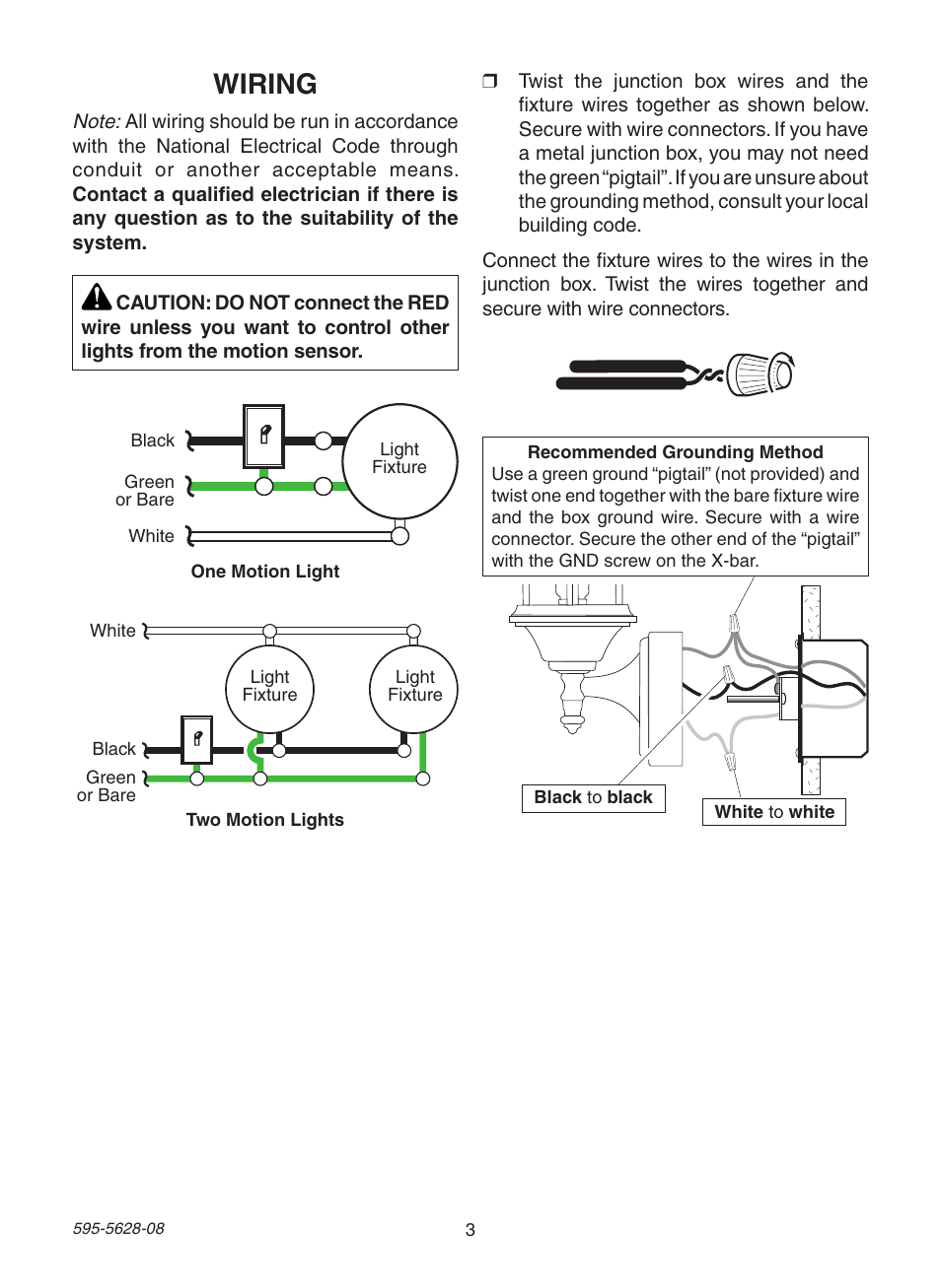 Wiring | Heath Zenith Motion Sensing Diecast Lantern SL-4190 Series