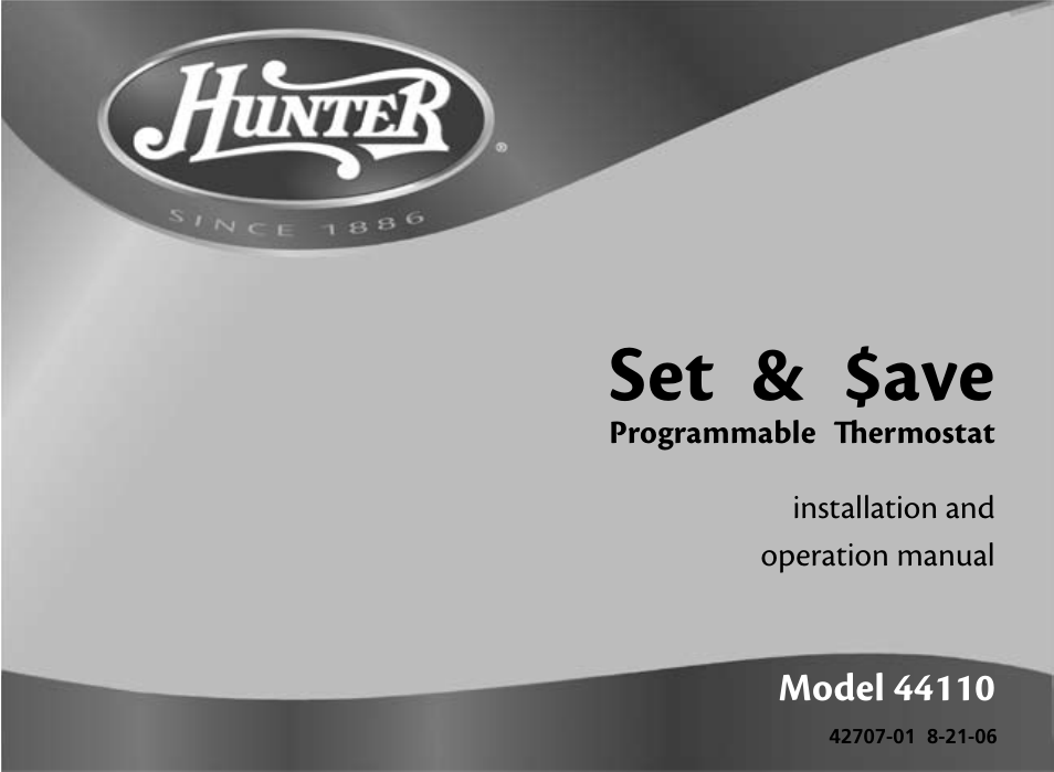 hunter fan 44110 user manual 52 pages