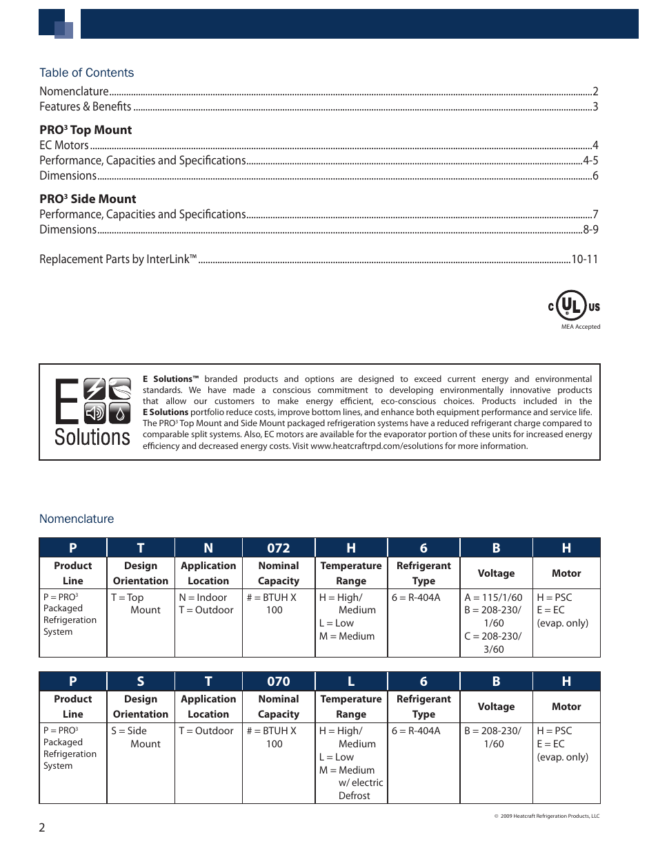 Ps t 070 l 6 b h, Pt n 072 h 6 b h | Heatcraft Refrigeration Products