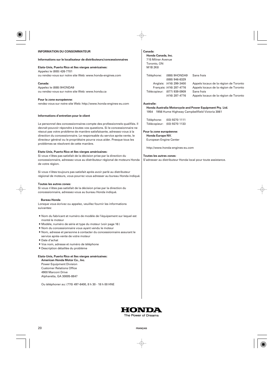HONDA GX270 User Manual | Page 40 / 60 | Also for: GX240, GX340, GX390