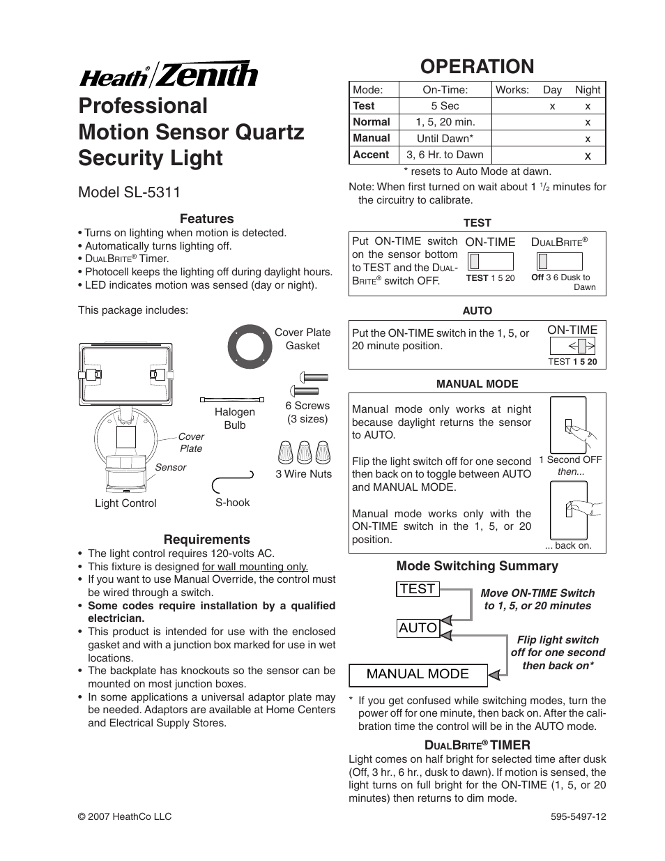Heath Zenith SL-5311 User Manual | 12 pages
