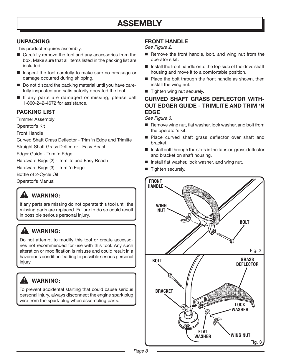 Assembly | Homelite EASY REACH UT20024B User Manual | Page 8 / 22