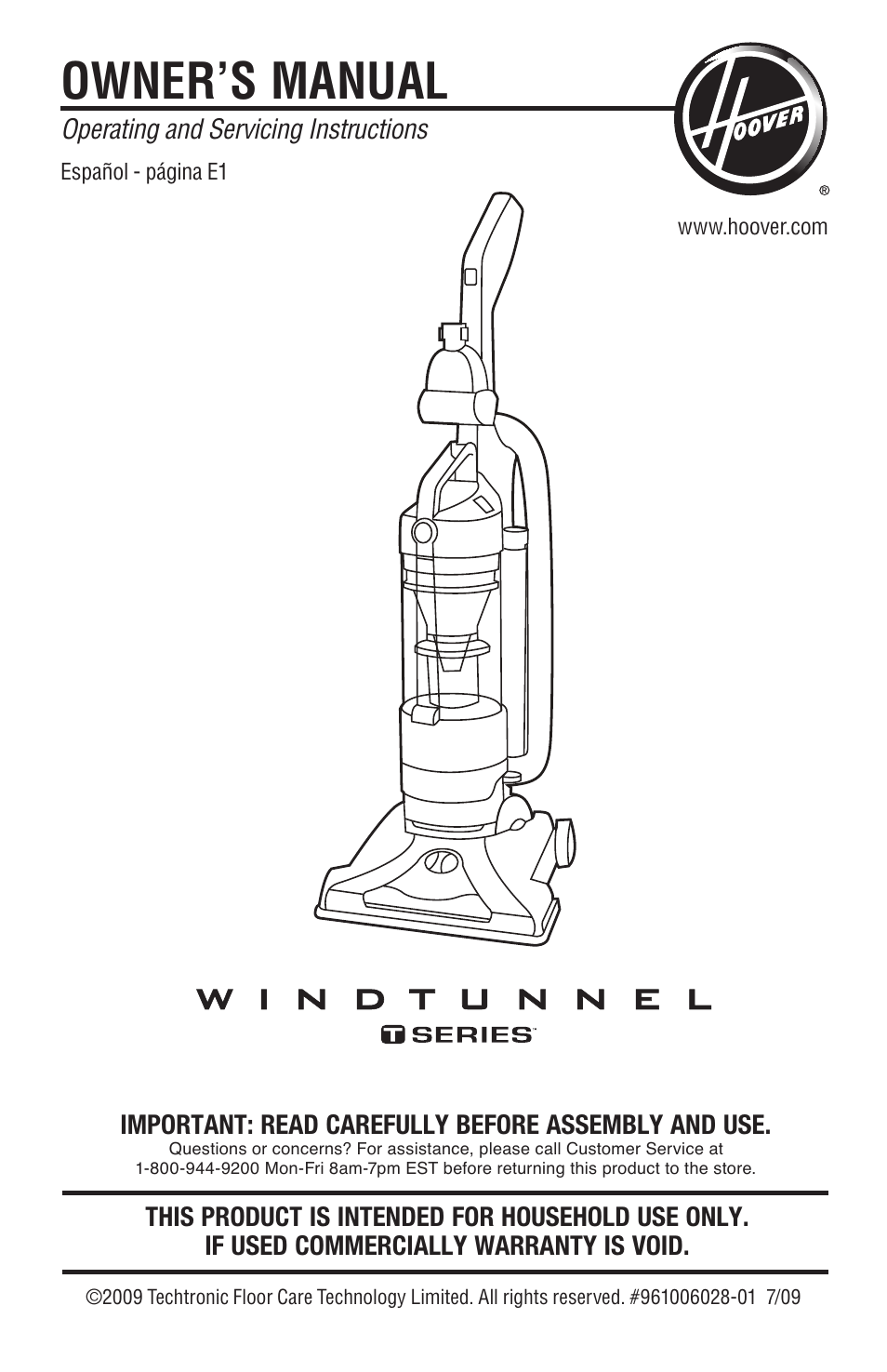 Hoover Windtunnel UH70120 User Manual | 45 pages