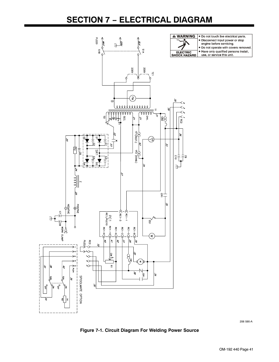Section 7 − electrical diagram | Hobart Welding Products IRONMAN 250