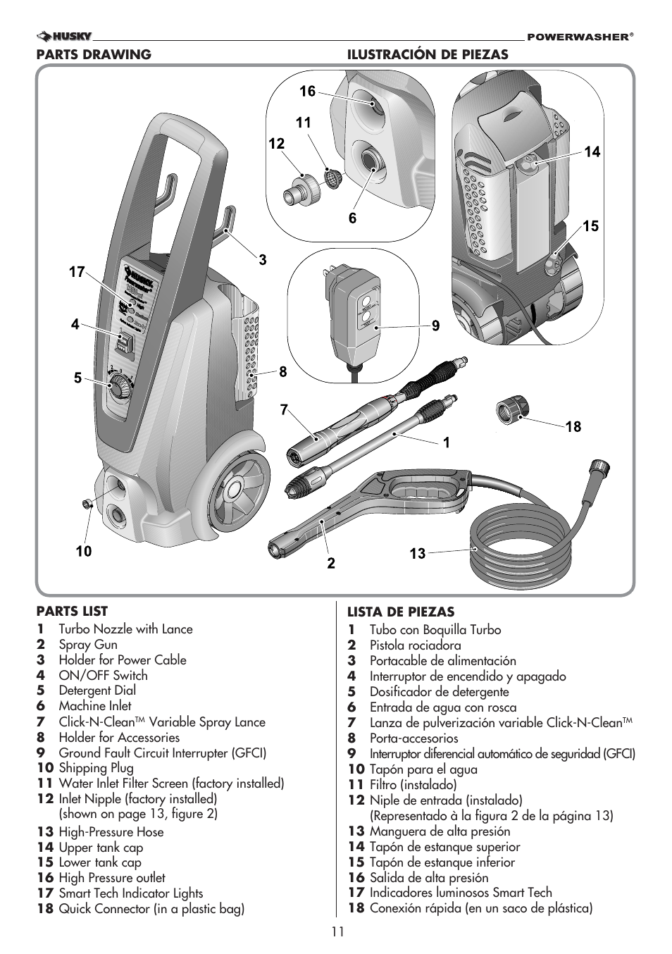 Husky POWERWASHER 1800PSI User Manual | Page 11 / 36