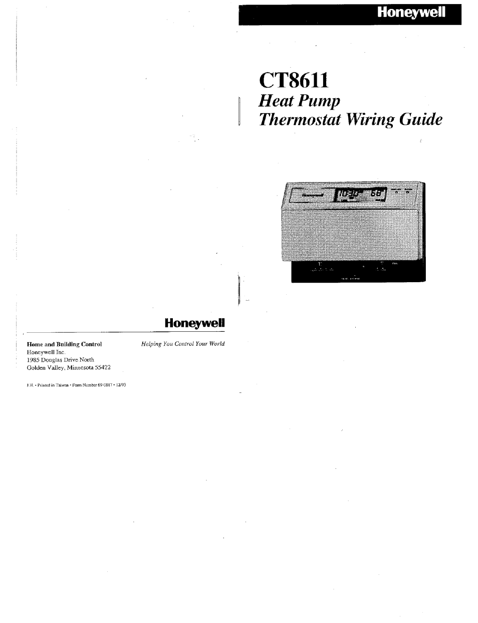 Honeywell CT8611 User Manual | 12 pages