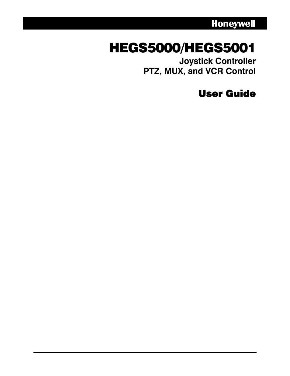 Honeywell HEGS5001 User Manual | 68 pages
