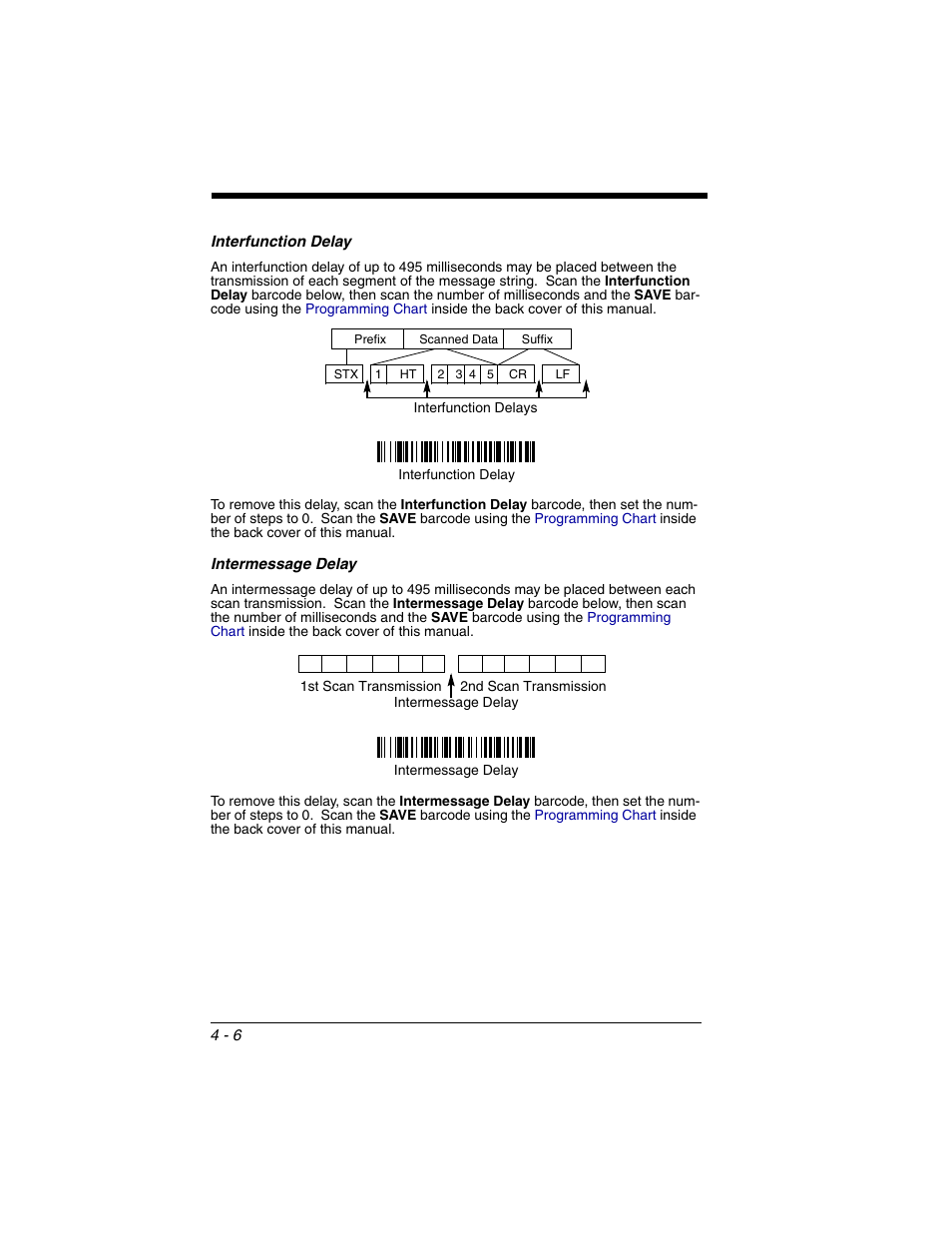 Interfunction delay, Intermessage delay, Interfunction delay -6 intermessage delay -6 | Honeywell 2020 User Manual | Page 82 / 188