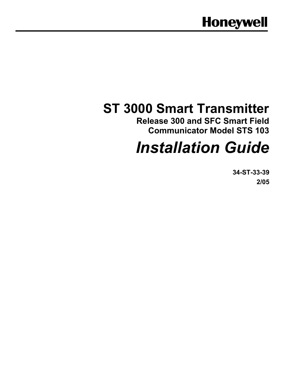 Honeywell ST 3000 User Manual | 126 pages