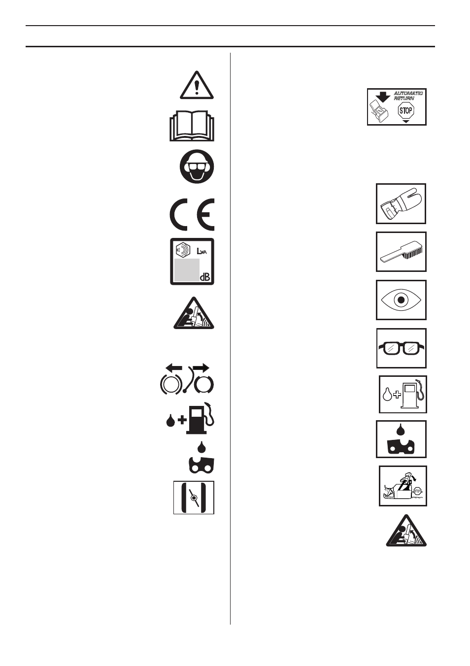 Symbolen op de machine, Symbolen in de gebruiksaanwijzing, Verklaring van de symbolen | Husqvarna 140 User Manual | Page 170 / 420