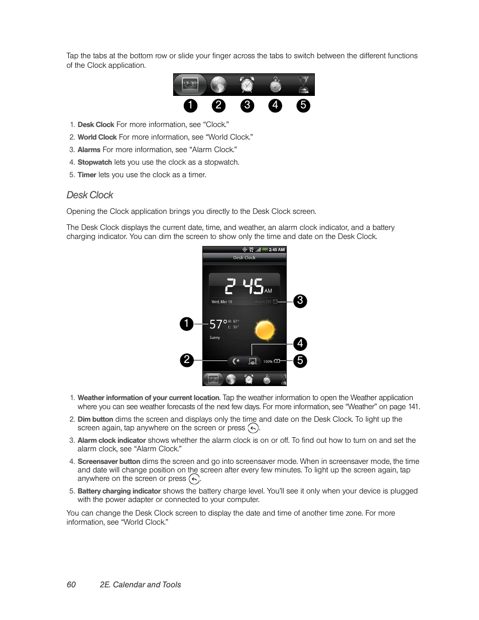 Desk clock | HTC EVO 4G User Manual | Page 70 / 197
