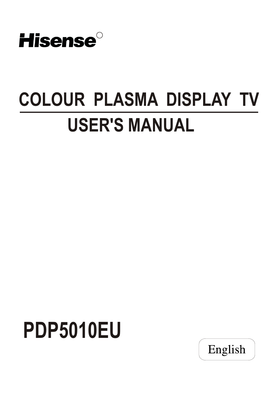 Hisense Group PDP5010EU User Manual | 19 pages