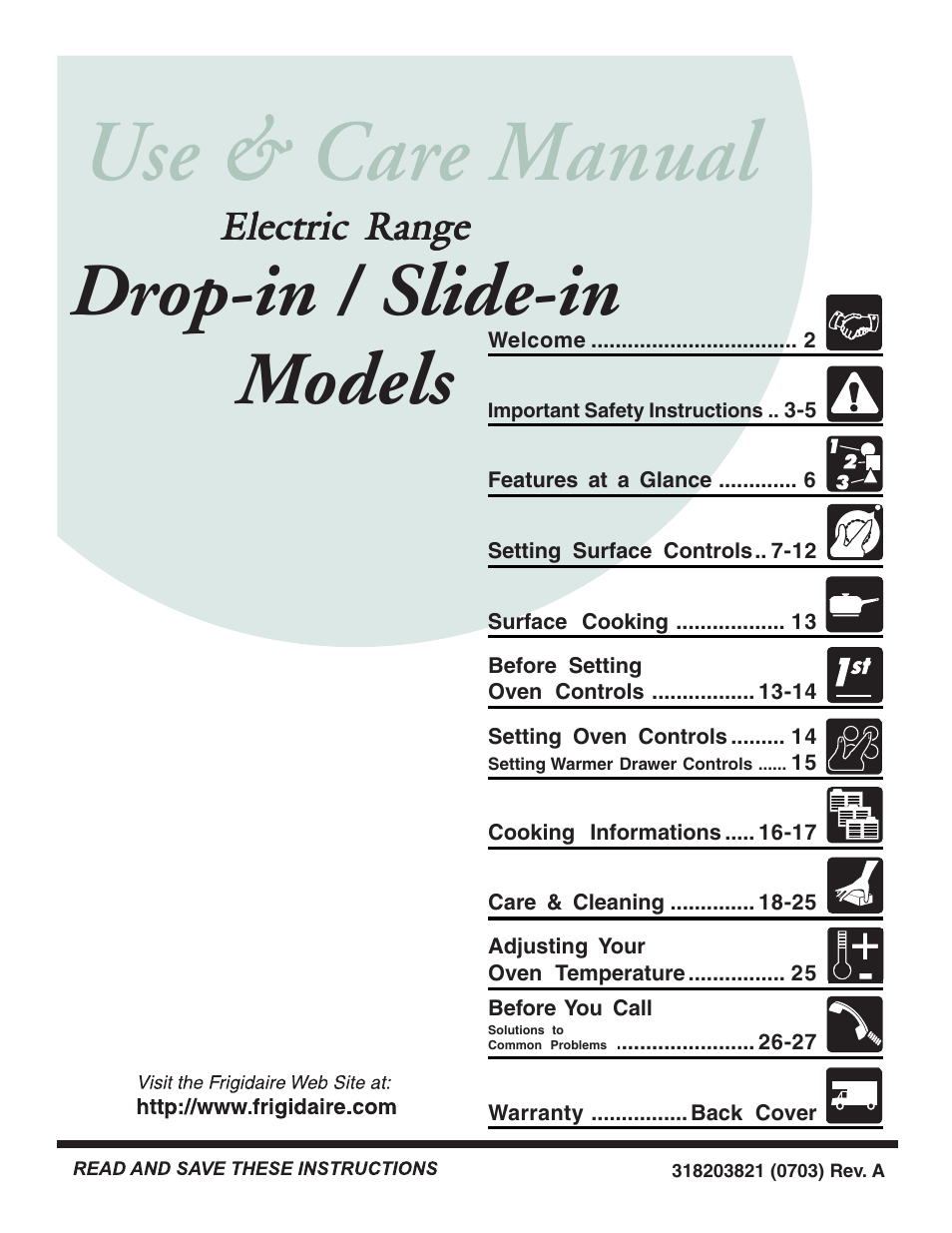 FRIGIDAIRE 318203821 User Manual | 28 pages