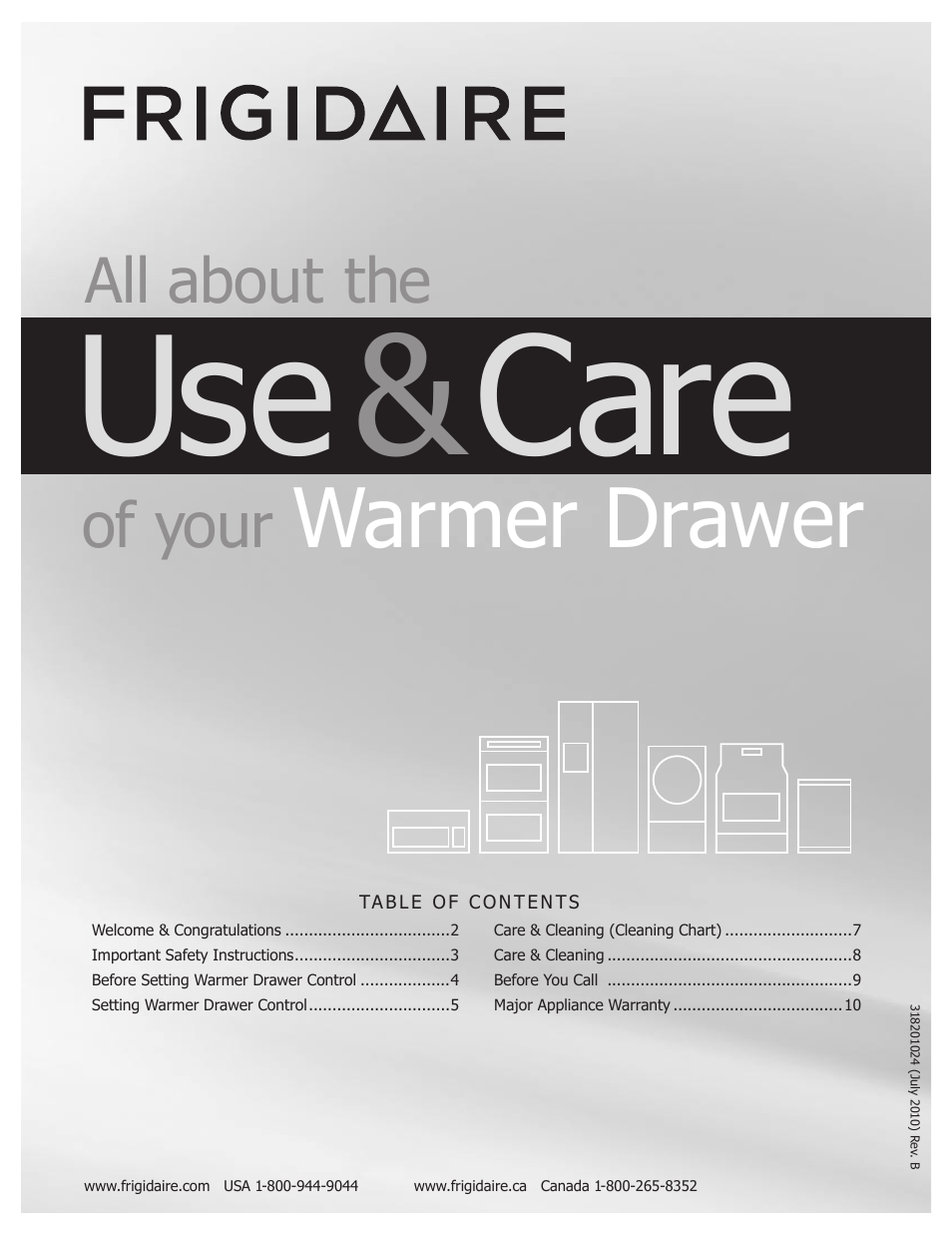 FRIGIDAIRE 318201024 User Manual | 10 pages