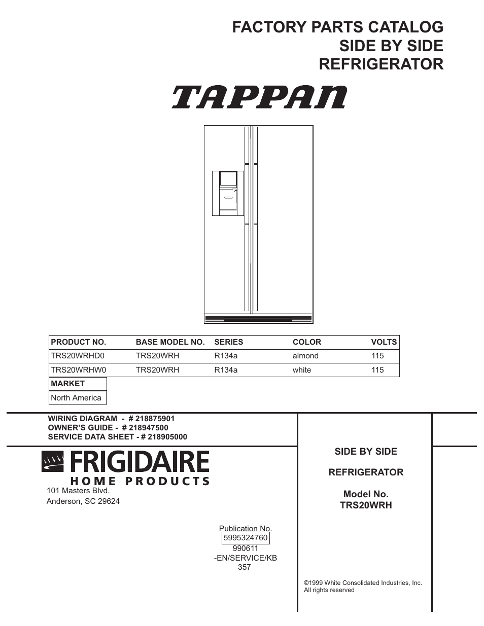 FRIGIDAIRE TRS20WRH User Manual | 21 pages