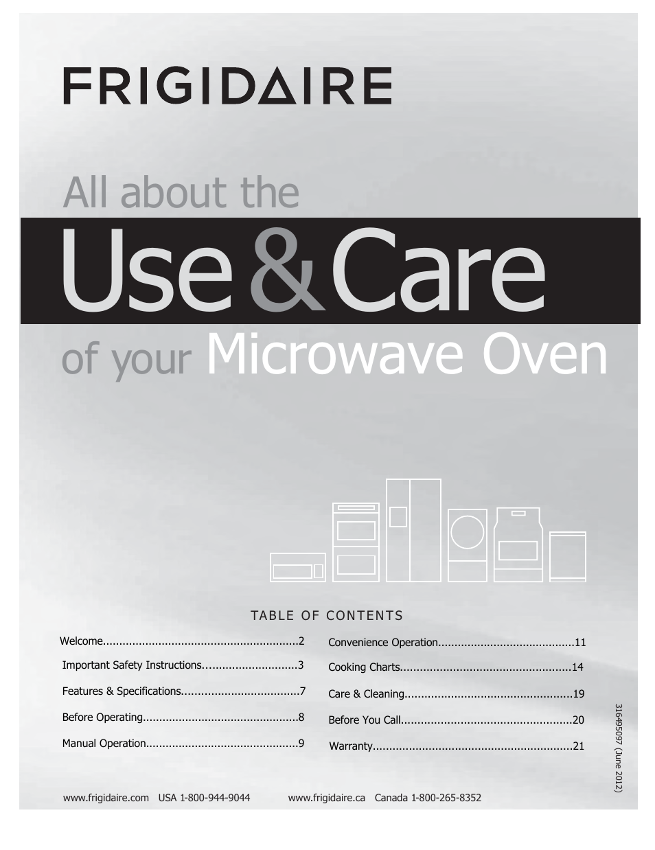 FRIGIDAIRE 316495097 User Manual | 21 pages