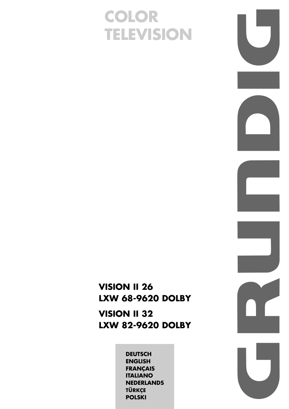 Grundig VISION II LXW 68-9620 User Manual | 19 pages