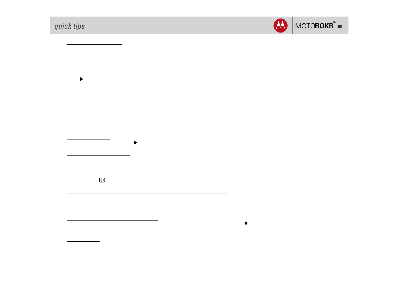 Motorola E8 User Manual | 1 page