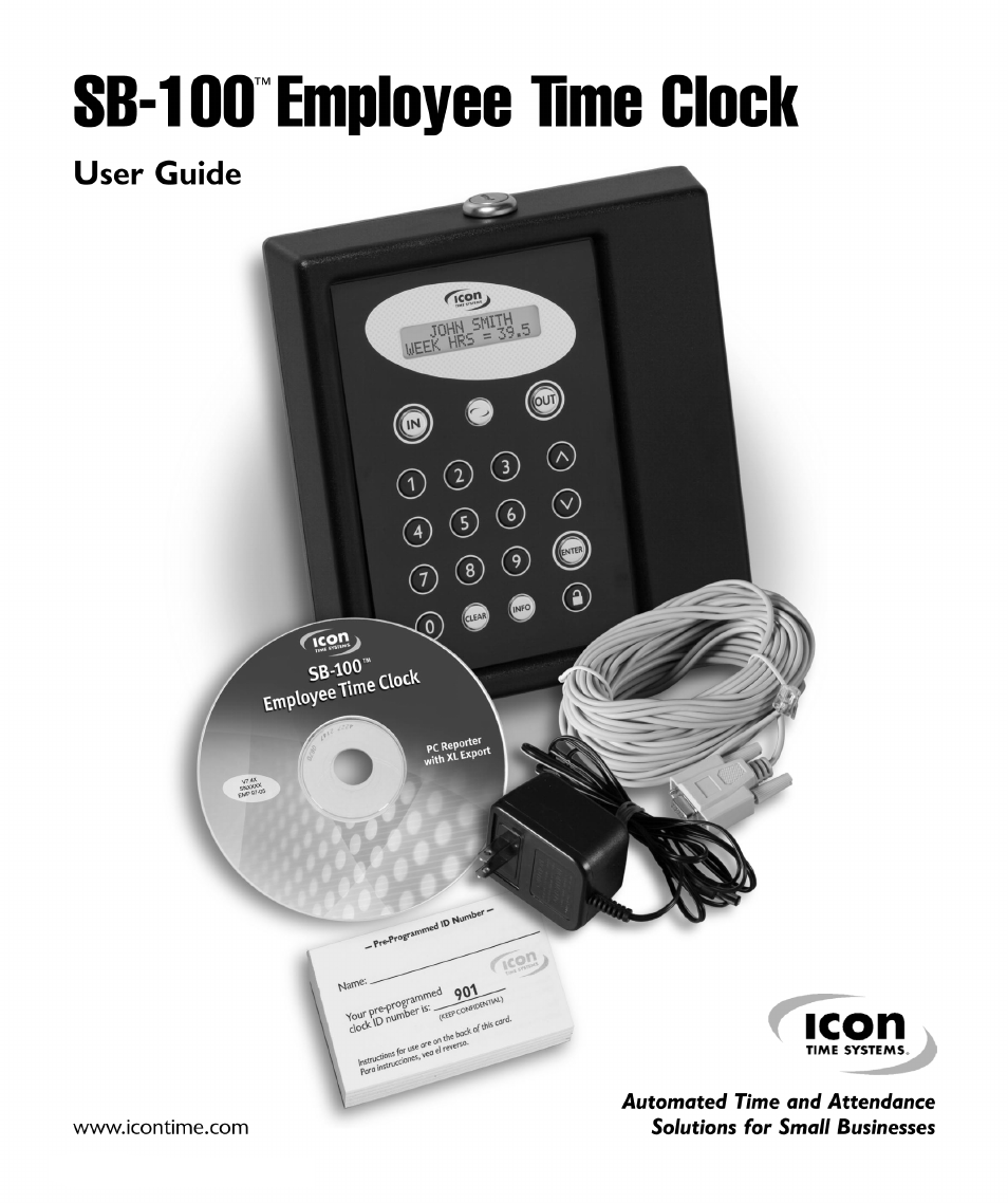 ICON Enterprises EMPLOYEE TIME CLOCK SB-100 User Manual | 16 pages