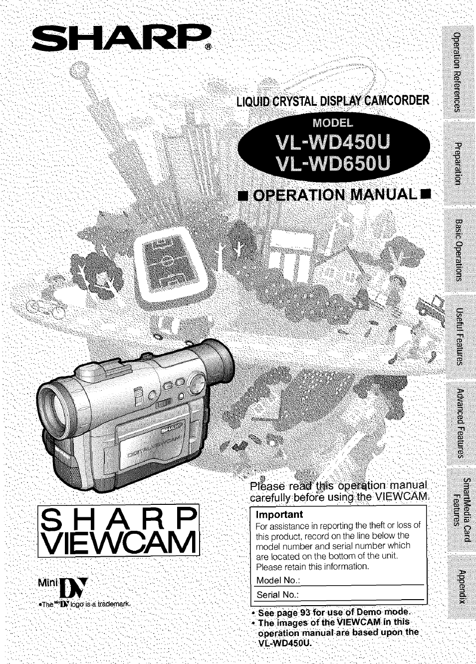 Sharp VIEWCAM VL-WD650U User Manual | 120 pages